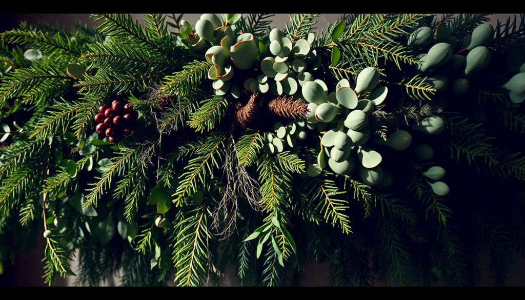mixed greenery arrangement