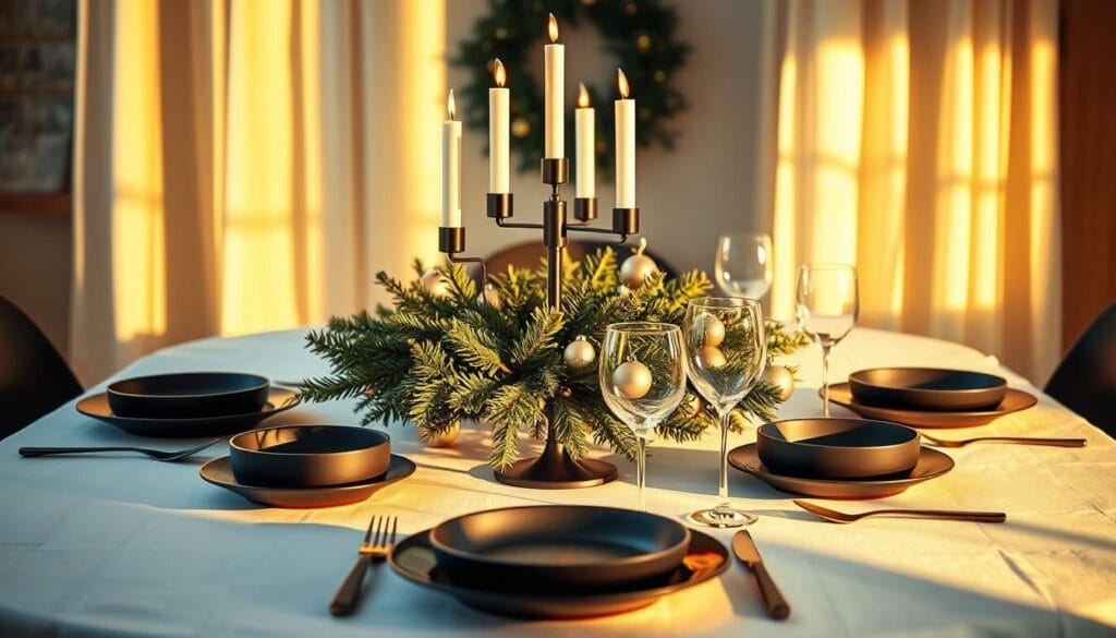 modern holiday table styling