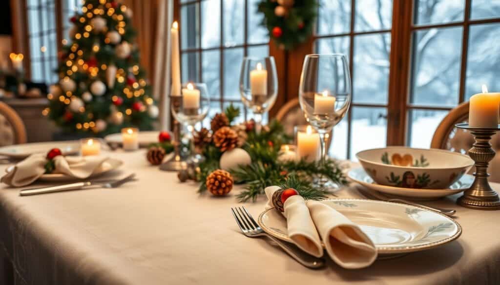 modern table setting ideas for Christmas