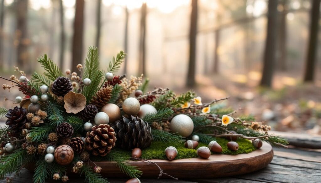 natural Christmas decor centerpiece