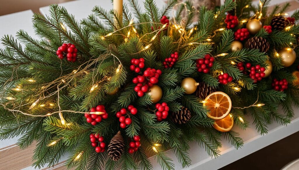 natural Christmas table centerpiece