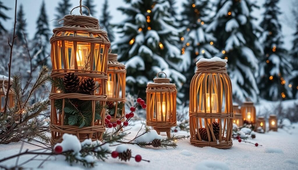 natural elements Christmas lanterns