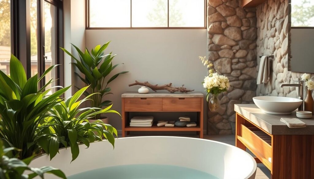 natural elements in bathroom design