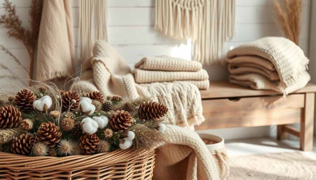 natural fiber Christmas decor