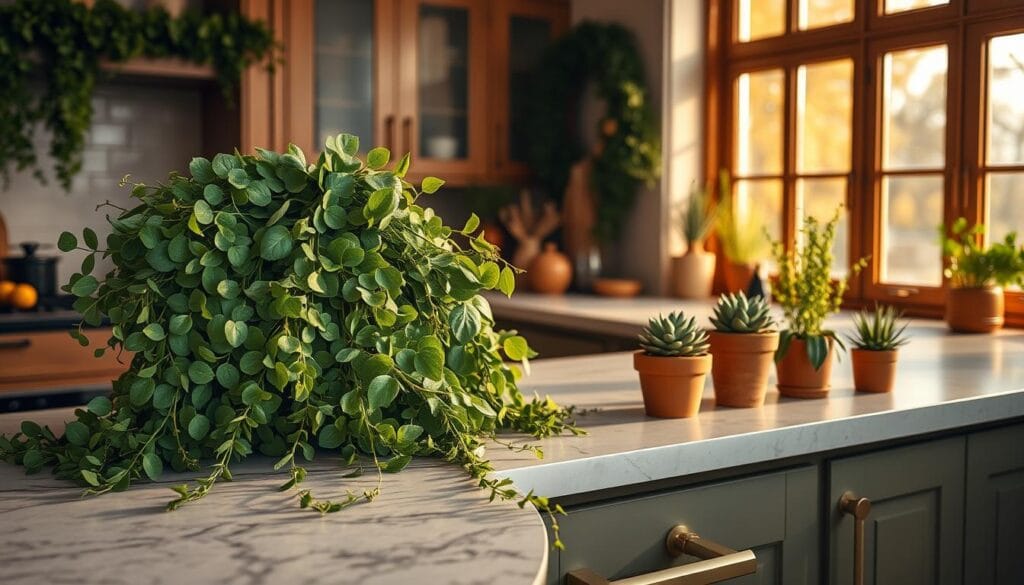 natural greenery kitchen decor