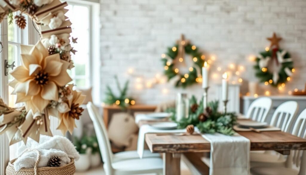 neutral color palettes for Shabby Chic Christmas decor