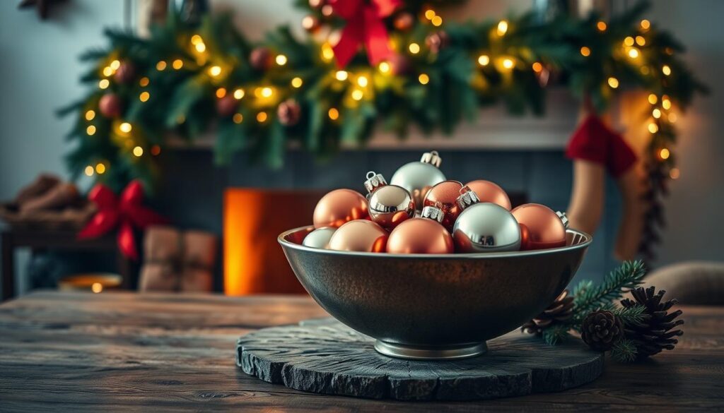 ornament bowl and vignette decor
