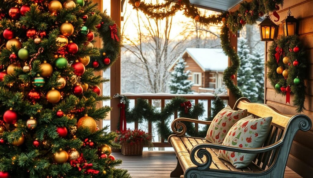 outdoor Christmas decor color schemes