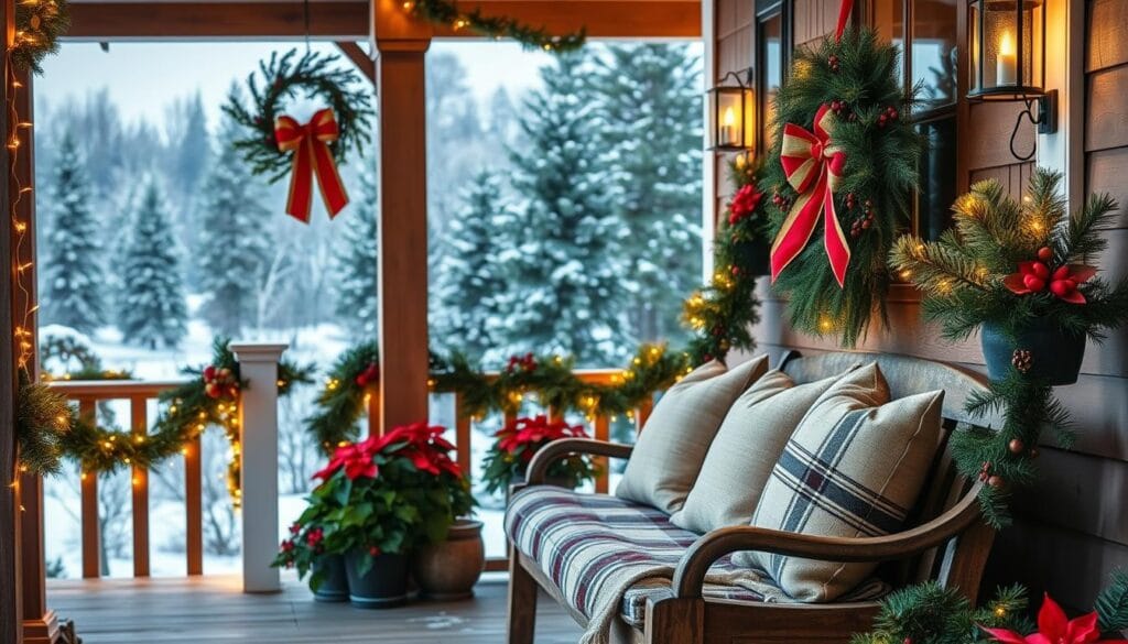 outdoor Christmas decorating