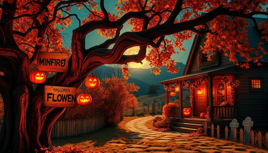 outdoor Halloween decor