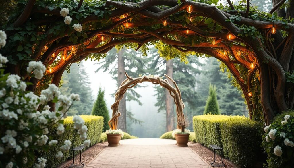 outdoor branch archway