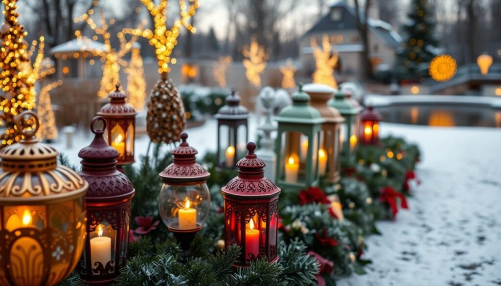 outdoor lantern displays for the holidays