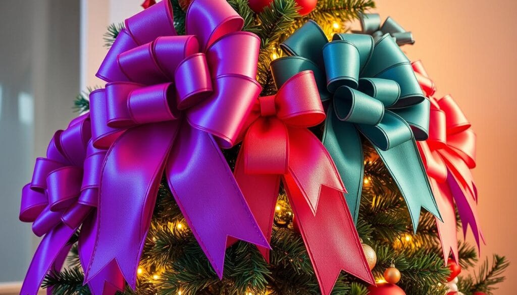 oversized ribbon bows for holiday decor
