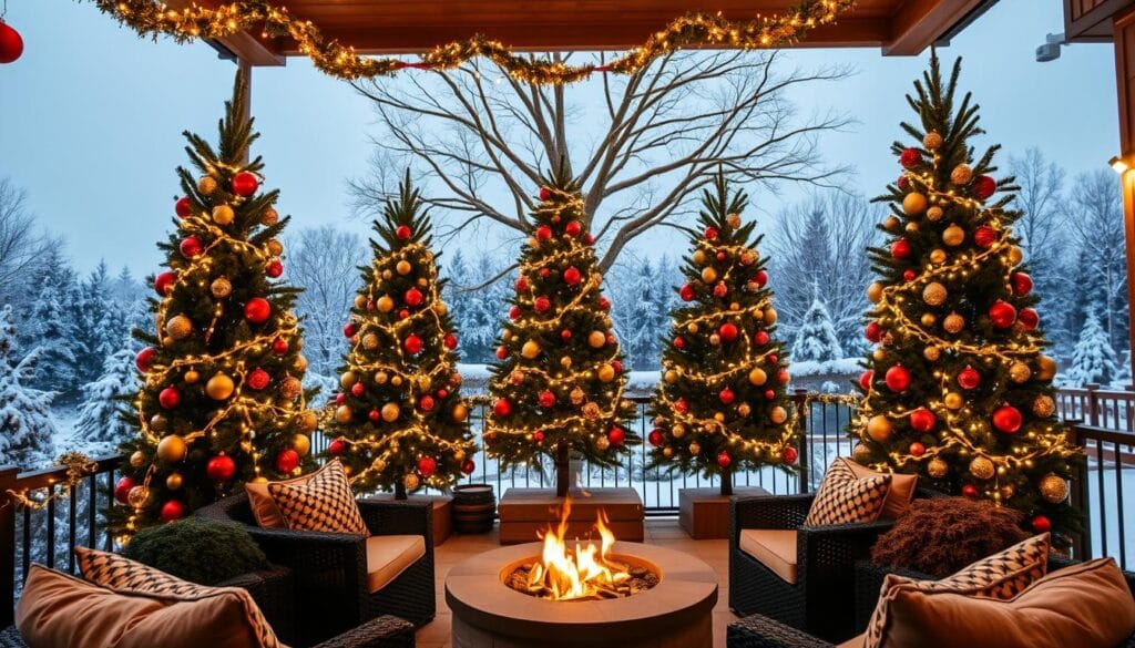 patio Christmas trees