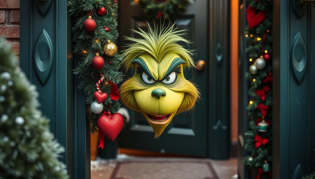 playful grinch door decorations