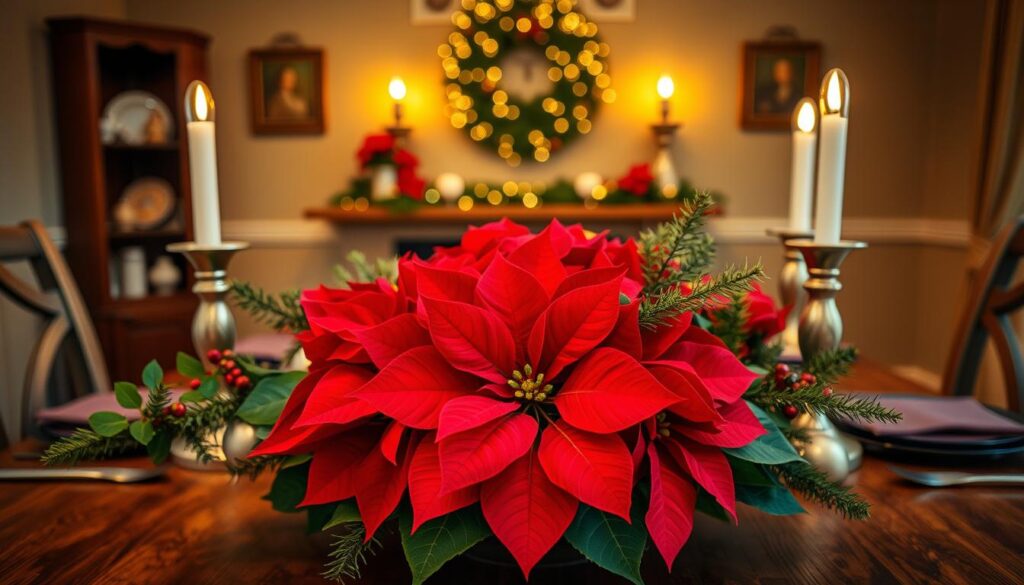 poinsettia table centerpiece