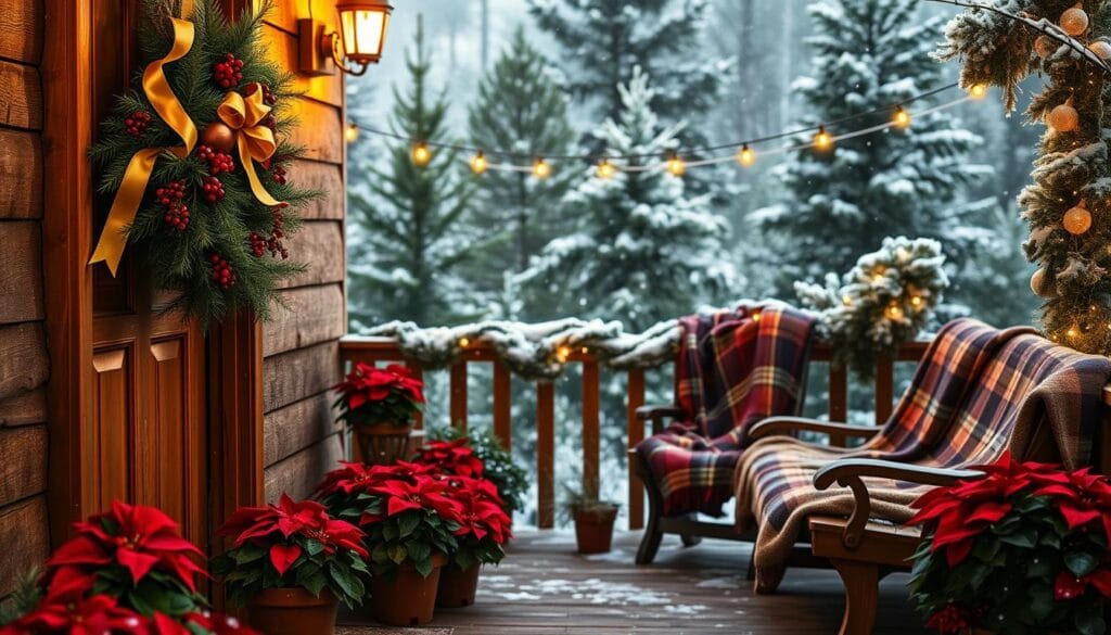red and green holiday decor
