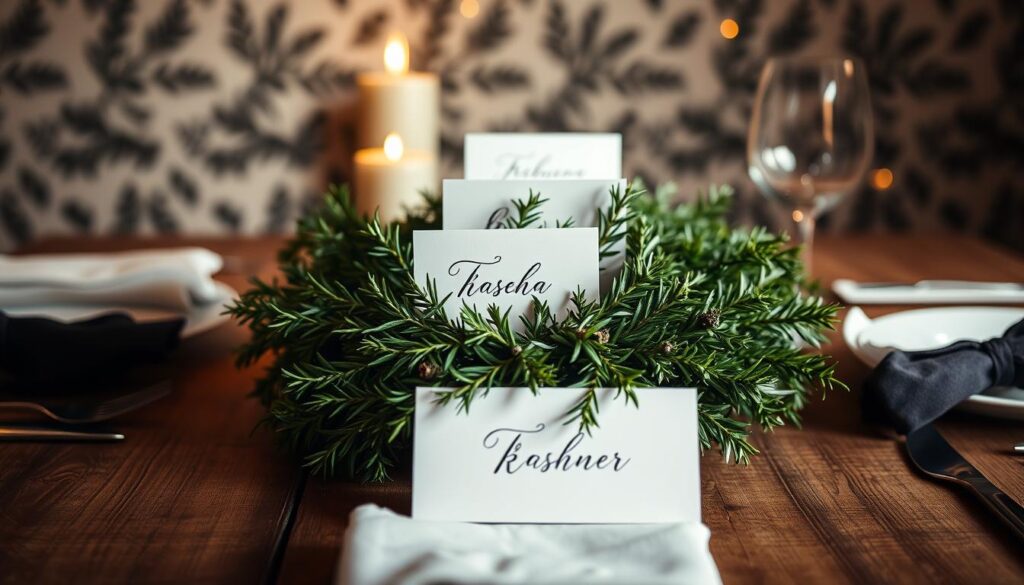 rosemary wreath place settings