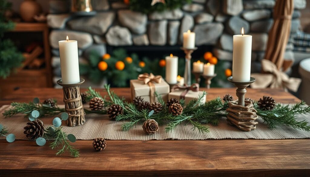 rustic Christmas table decor
