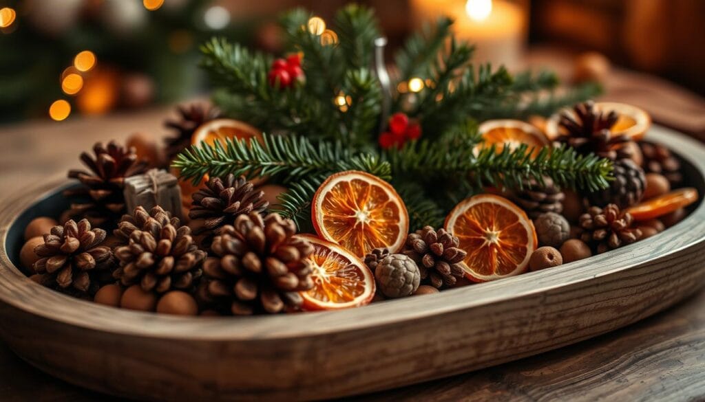 rustic Christmas tray decor