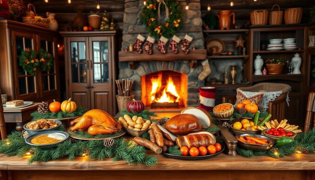 rustic christmas buffet decorating ideas