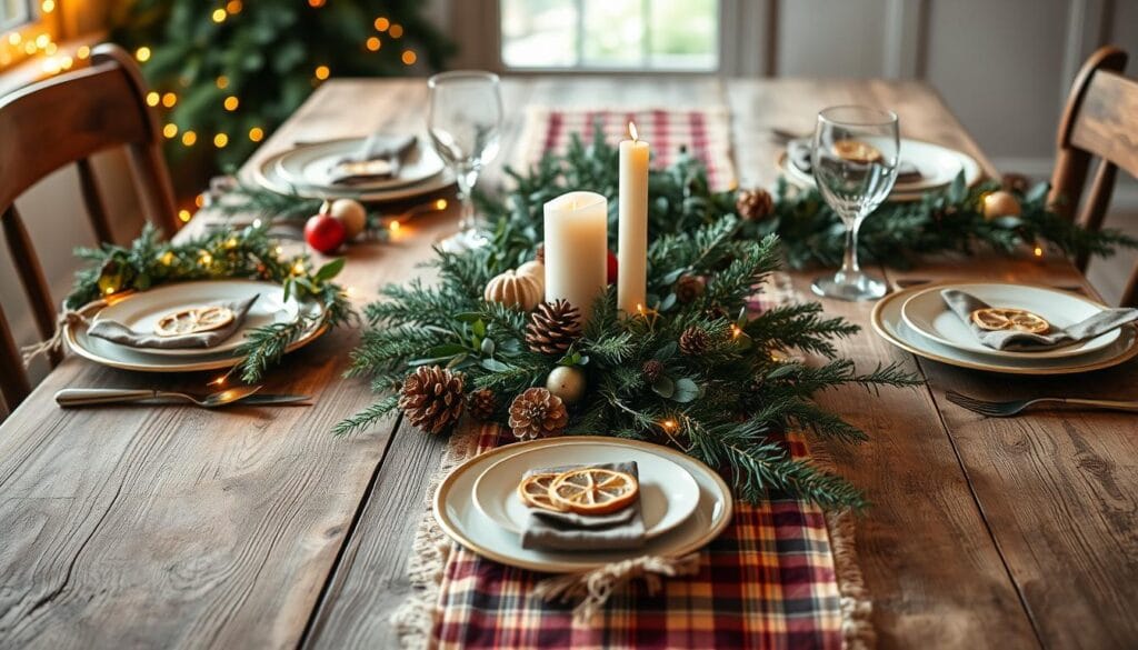 rustic christmas table decor