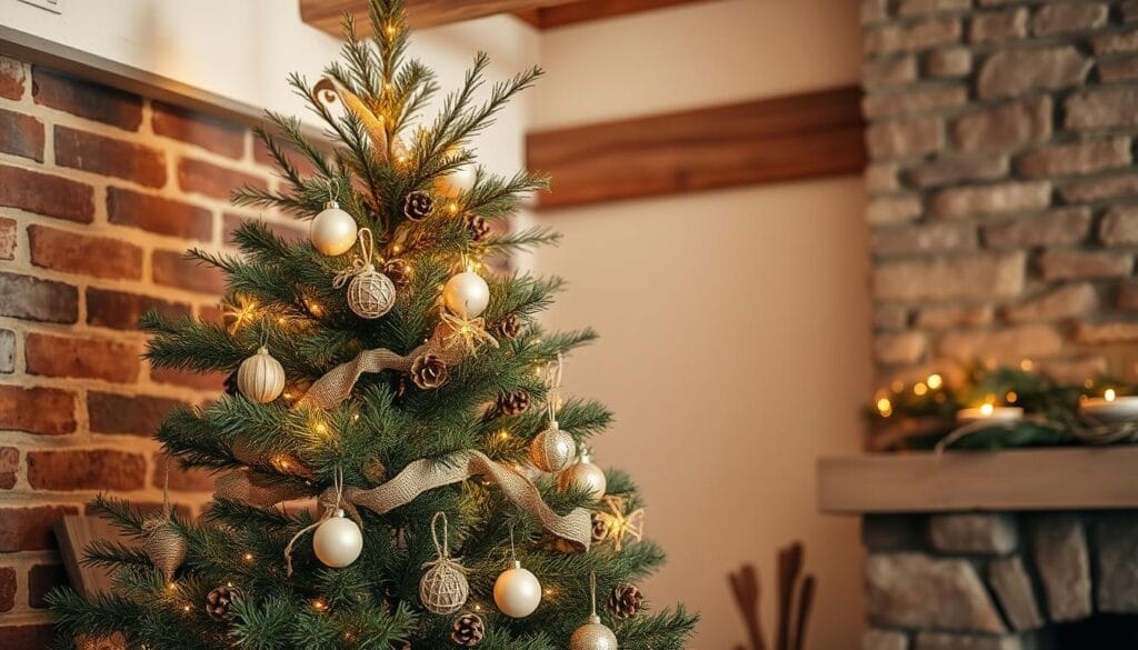 rustic christmas tree decorations with natural elements