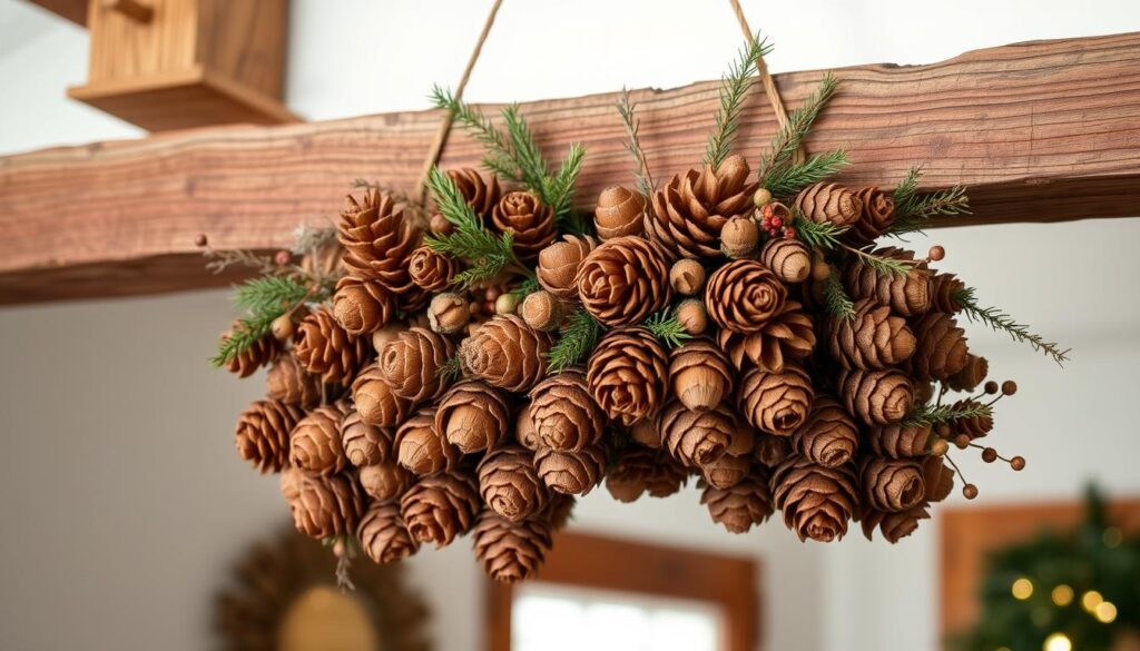 rustic pinecone swag