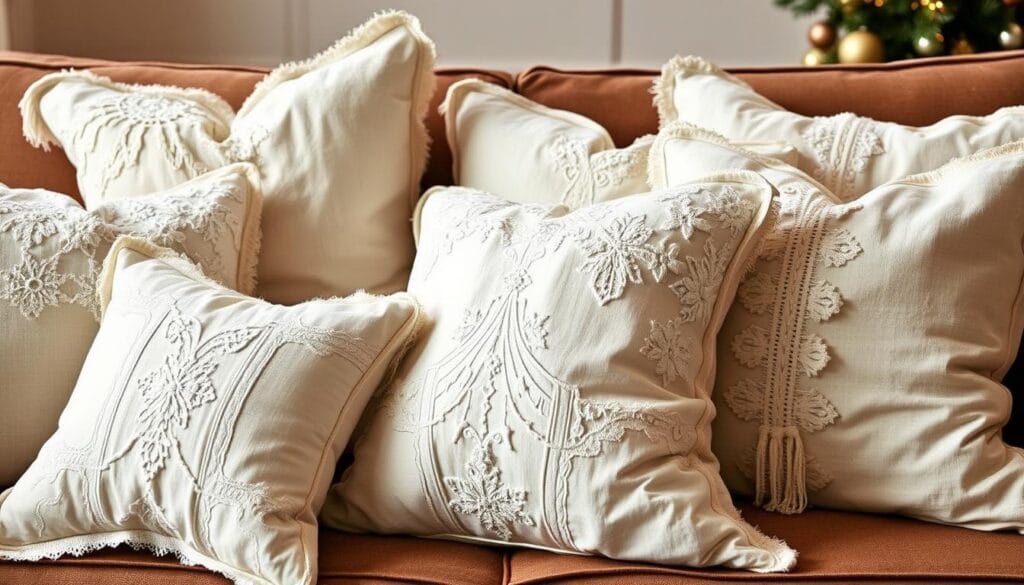 shabby chic christmas pillows