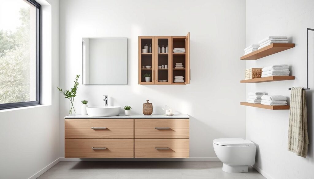 smart storage solutions for small bathroom