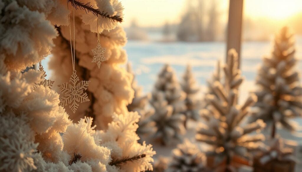 snowy christmas decorations