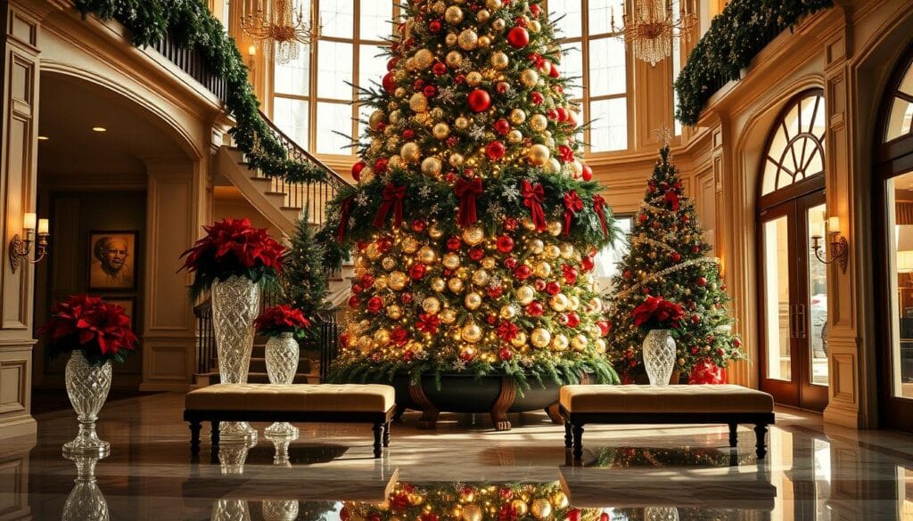 stylish Christmas home decor entryway