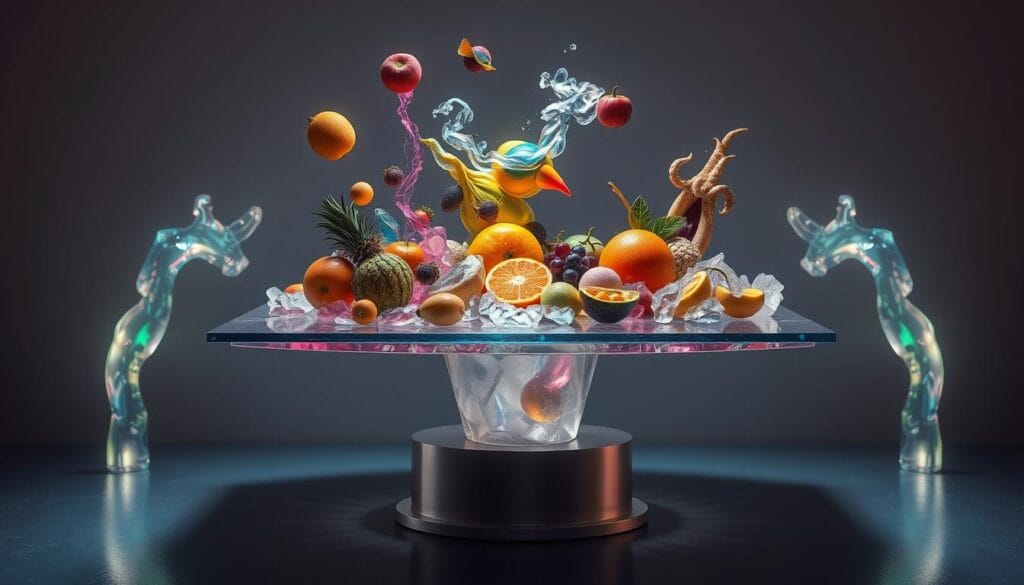 surreal food presentation