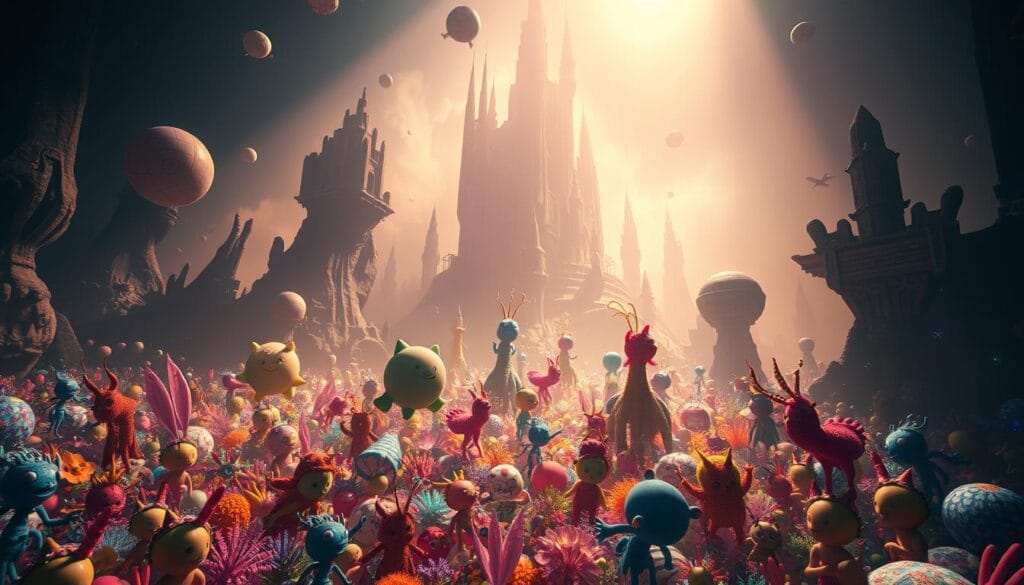 surrealistic party ambiance