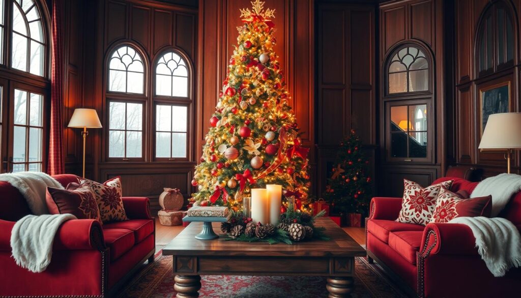 traditional christmas living room decor
