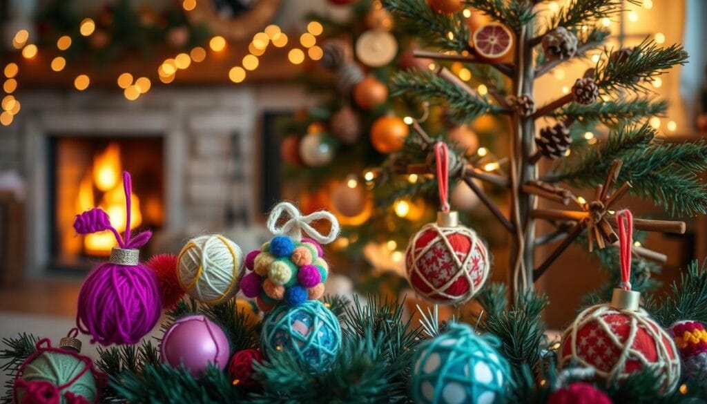 upcycled Christmas tree decorations