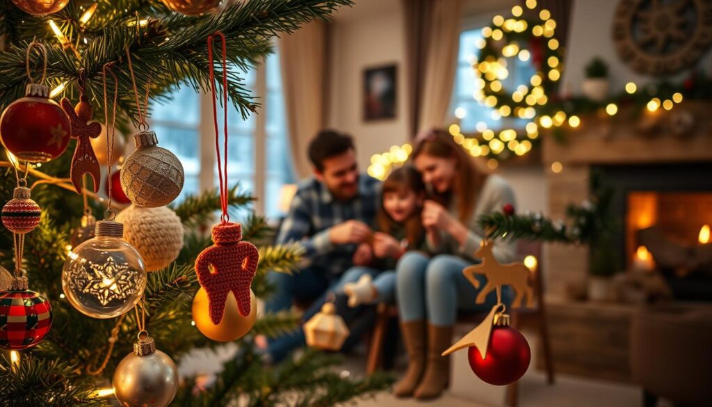 vintage homemade ornaments family