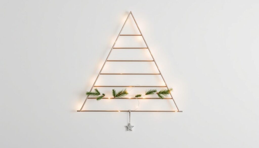 wall-mounted holiday tree for small spaces
