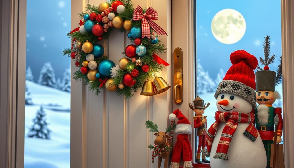 whimsical holiday door decor