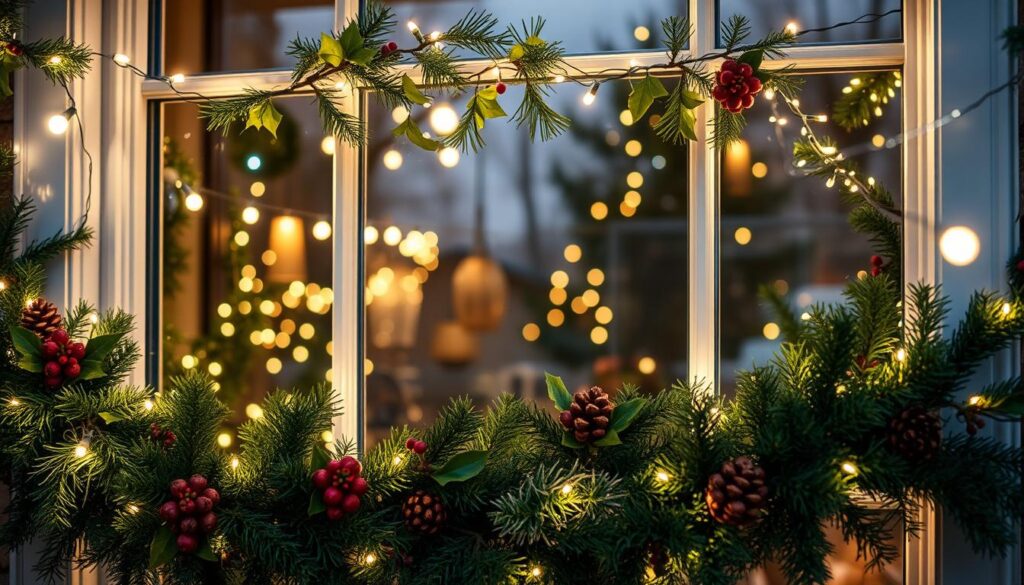 window decor with lights
