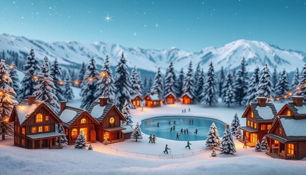 wooden Christmas village