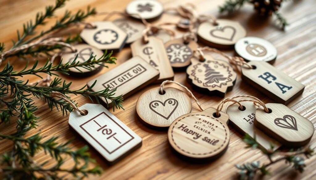 wooden gift tags