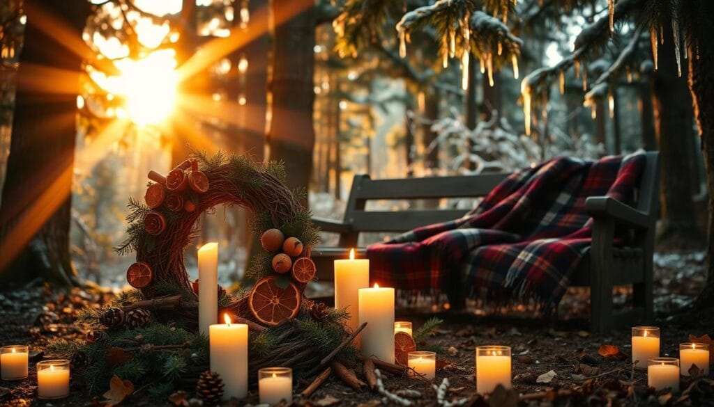 woodland Christmas decor with seasonal scents