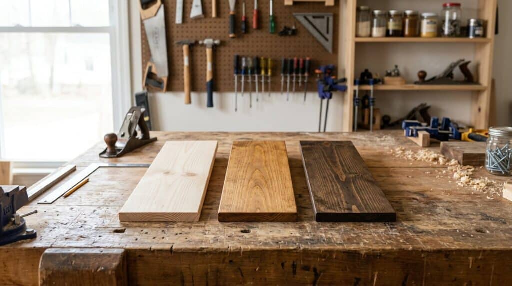 Types of Wood for Woodworking: Softwood vs Hardwood, Prices & How to Choose (2026) 10 hd wood guide 06 stain
